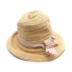 Bonpoint Paper Straw Pink Stripe Ribbon Hat