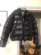 Black Shiny Nylon Down Jacket