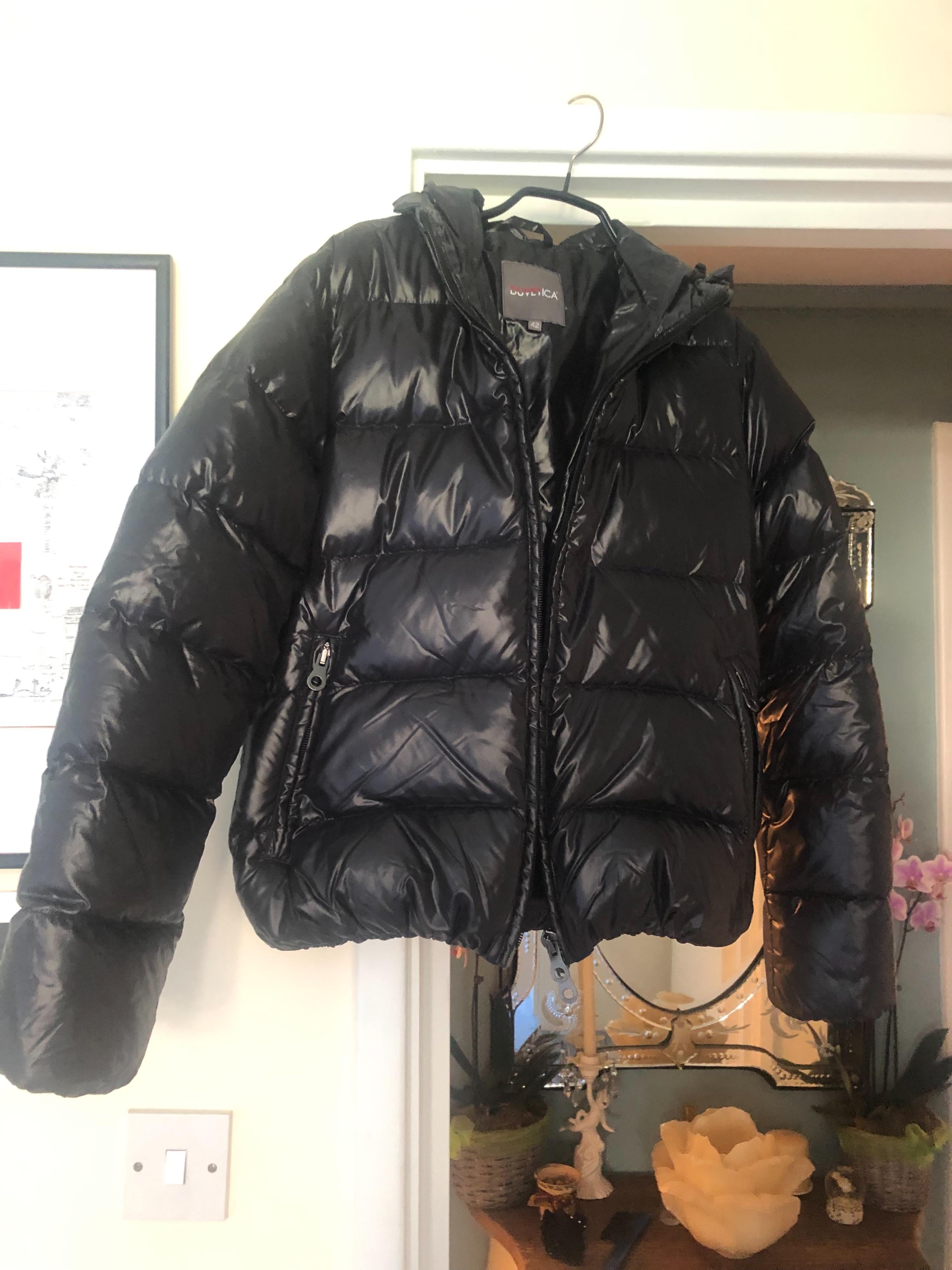 Black Shiny Nylon Down Jacket