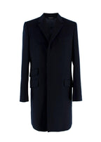 Dolce & Gabbana Navy Single Breasted Wool Coat