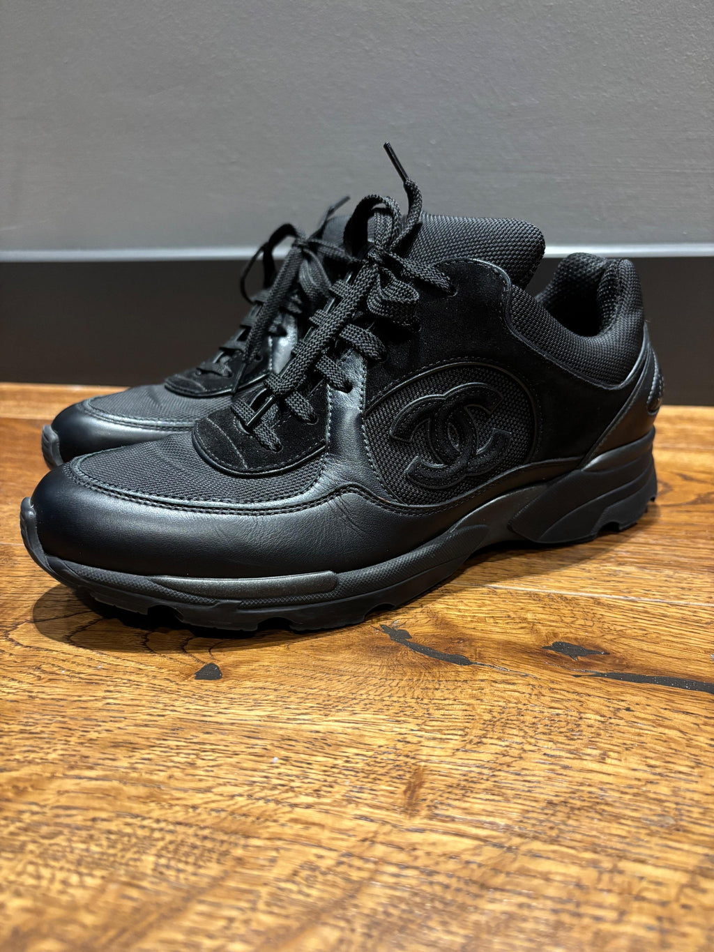 Chanel Black CC Trainers