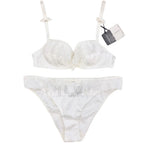 Chantal Thomass Leavers Lace & Satin Jacquard Pad Bra & Brief Set