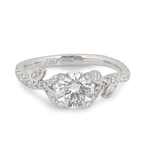 Bespoke 18ct White Gold Brilliant Cut Diamond Ring