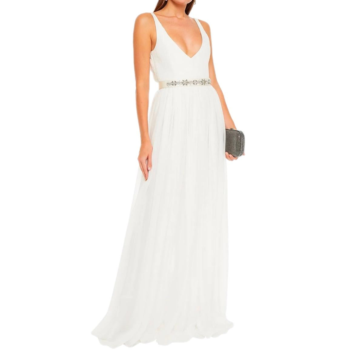 Stella McCartney Embellished gathered silk-chiffon gown