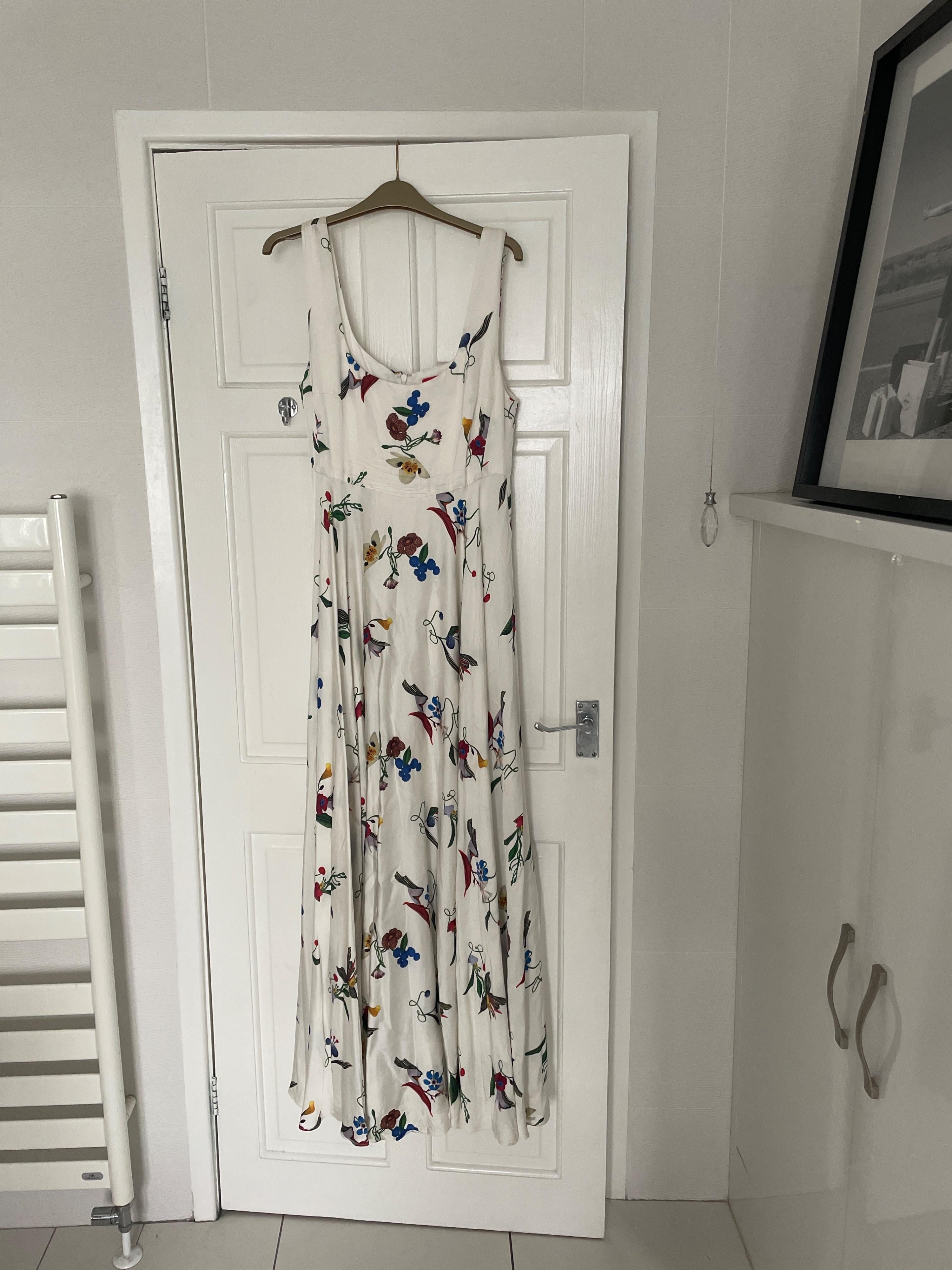 Naie floral satin gown