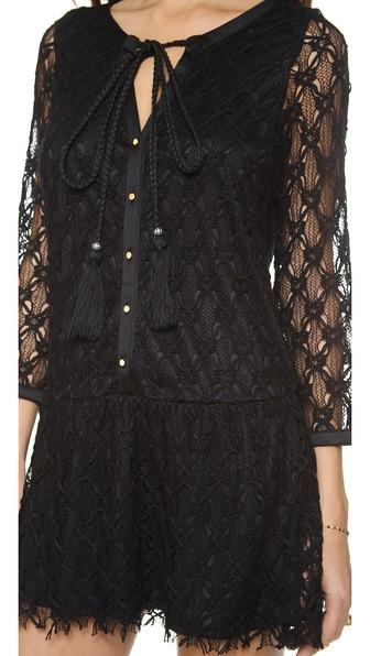 Misa/T-Bags Los Angeles Black Crochet Mini Dress