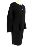 Carolina Herrera Black Peplum Skirt Suit