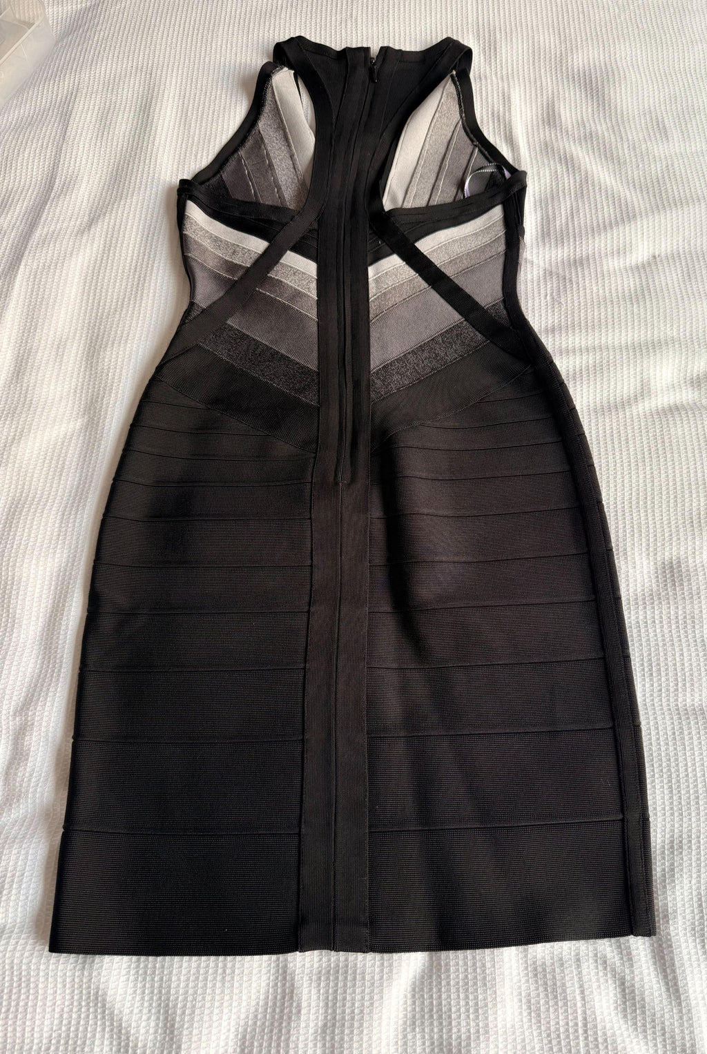 Herve Leger Black/Grey Bandage Dress