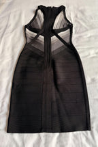 Herve Leger Black/Grey Bandage Dress