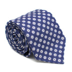 Ulturale Napoli Blue Floral Print Wool Tie