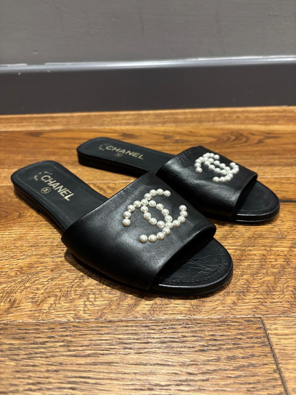 Chanel Embellished CC Slides