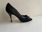 Black Lace Embellished Pumps