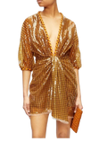 Fendi Sequinned Plunge-Neck Mini Dress