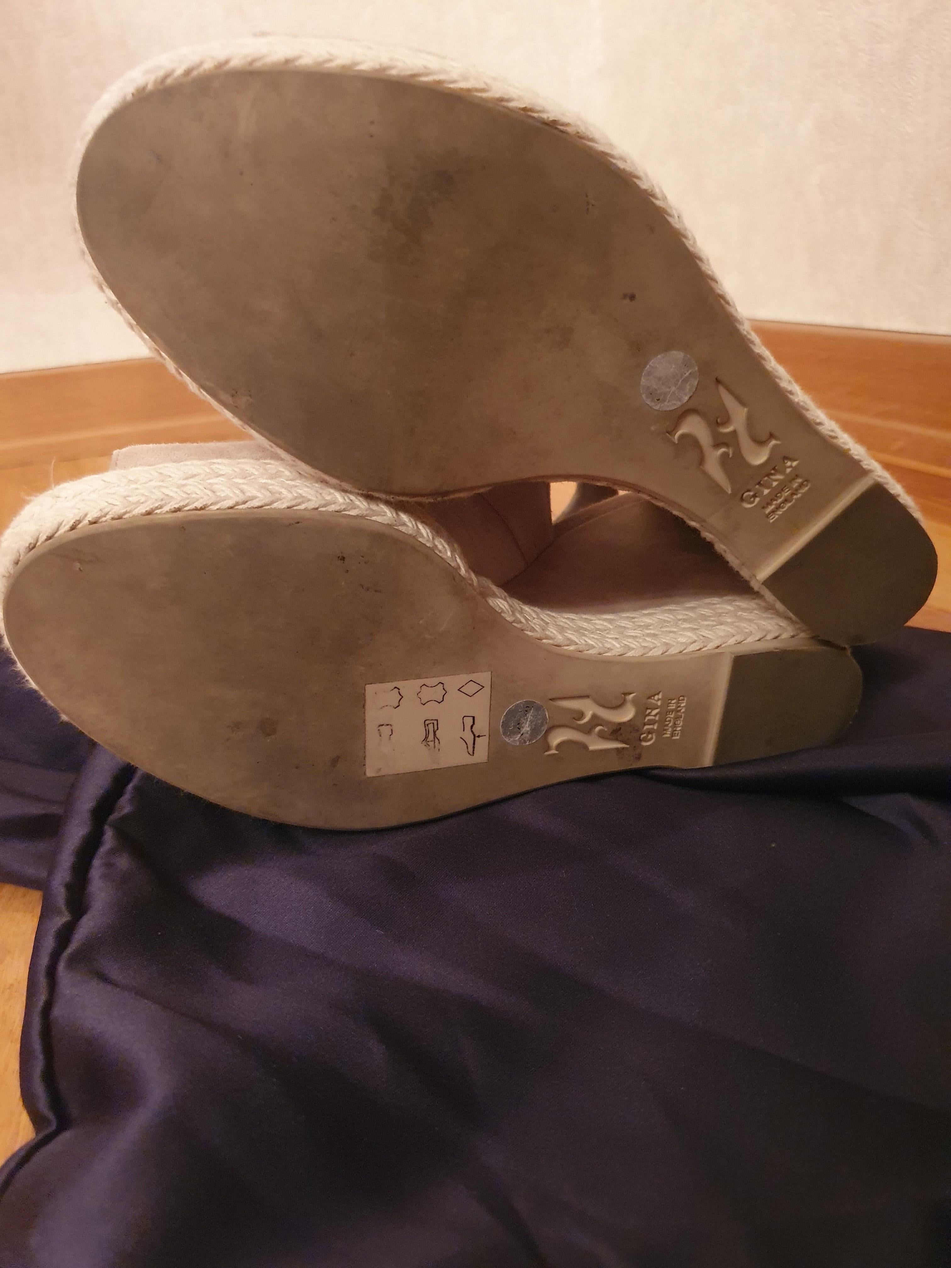 Gina Suede Crystal Embellished Wedge Sandals