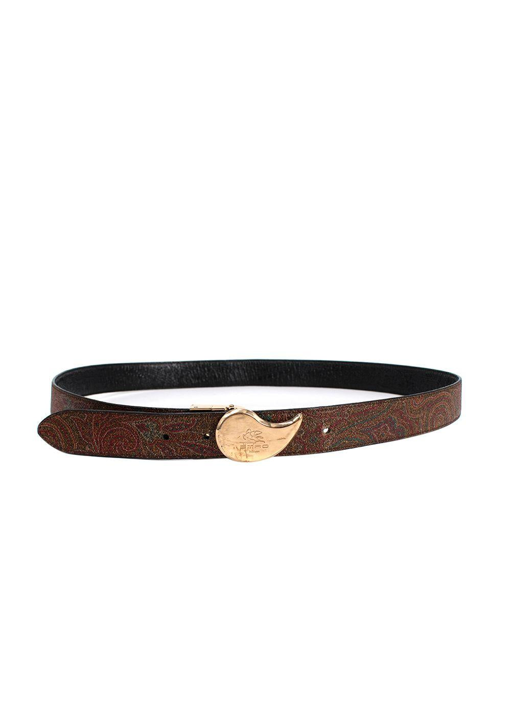 Etro Paisley/Black Reversible Embroidered Belt