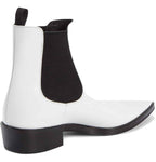 Prada White Leather 30 Ankle Boots
