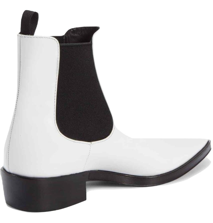 Prada White Leather 30 Ankle Boots