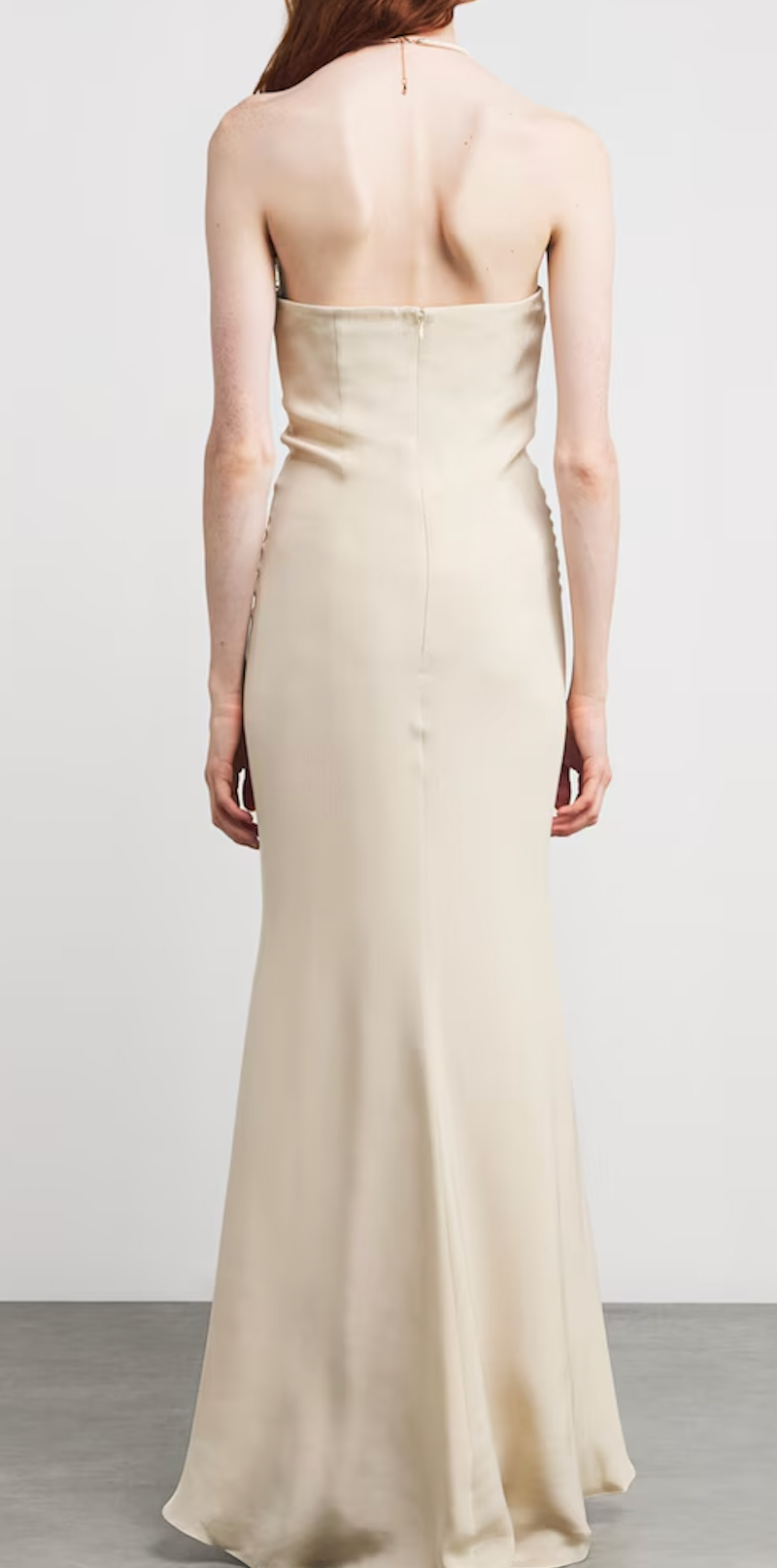 Roland Mouret Silk Embellished Halterneck Maxi Dress