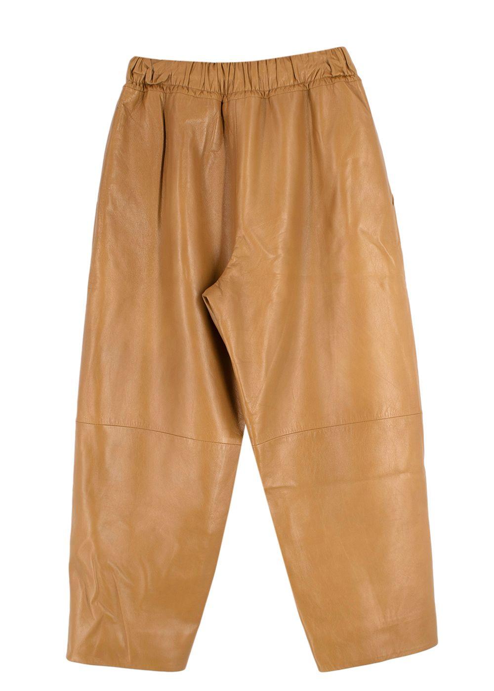 Givenchy Tan Lambskin Leather Trousers