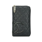 Chanel Black Cambon Zip-around Wallet