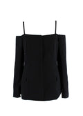 Off Shoulder Black Virgin Wool Top