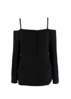 Off Shoulder Black Virgin Wool Top