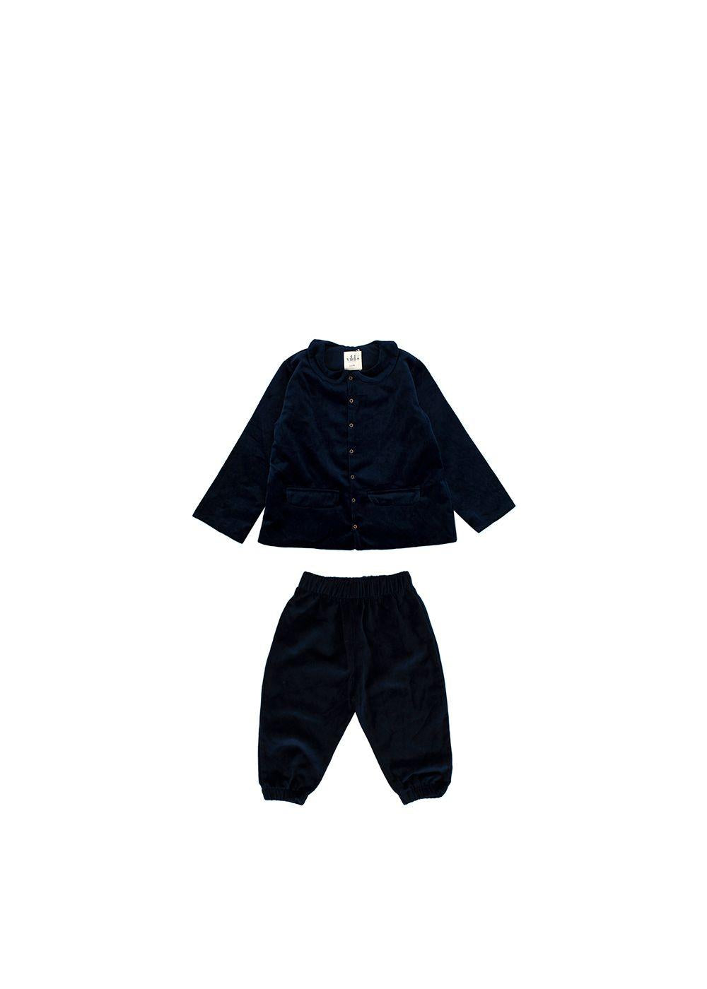 Kids 4-5Y Blue Velvet Suit