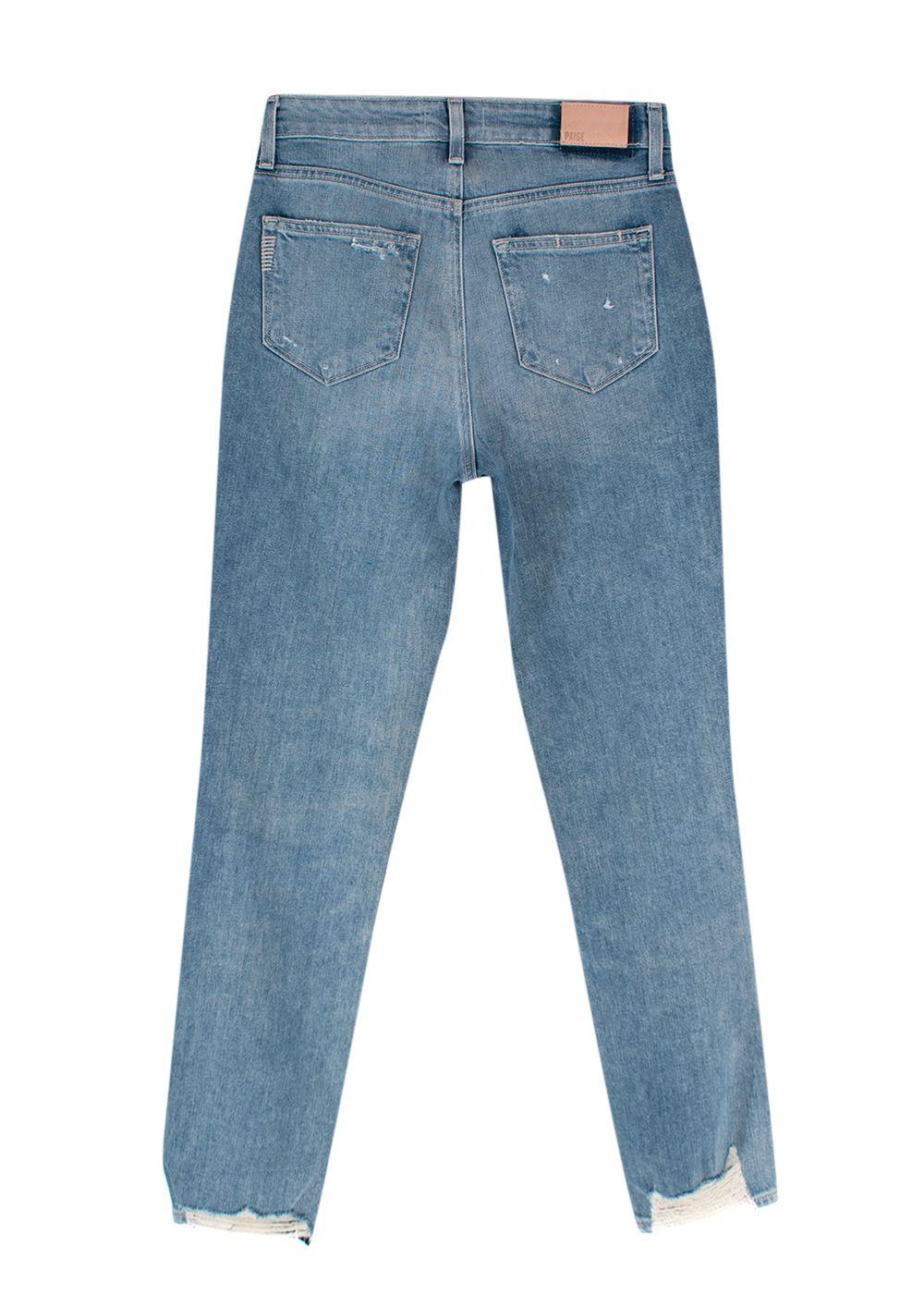 Paige Denim Distressed Hem Blue Jeans