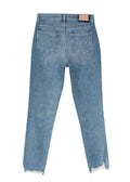 Paige Denim Distressed Hem Blue Jeans