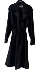 Saint Laurent Black Cotton Trench Coat