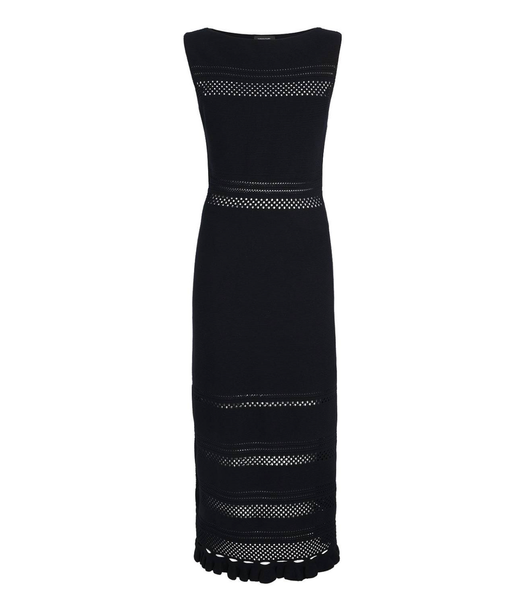 Fabiana Filippi Navy Cotton Sleeveless Midi Dress
