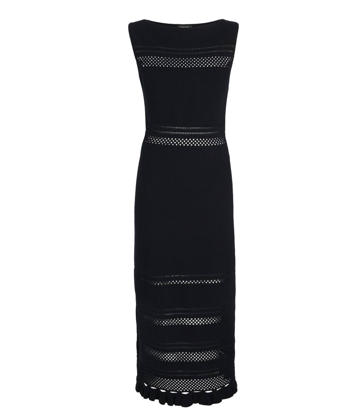 Fabiana Filippi Navy Cotton Sleeveless Midi Dress