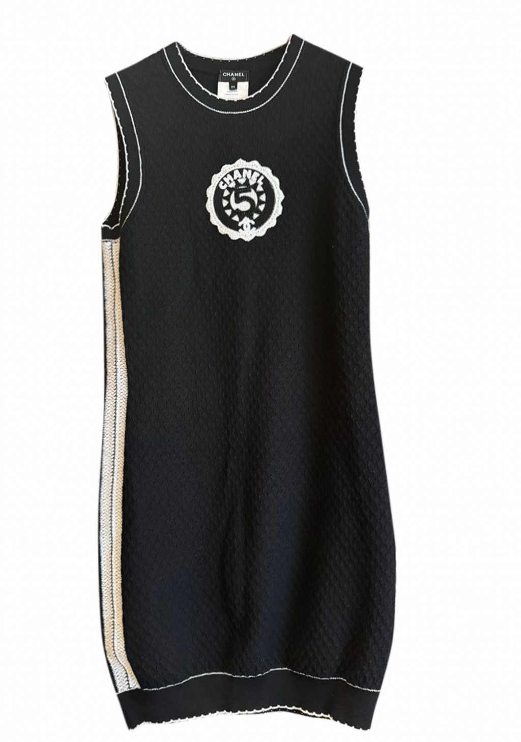 Chanel Black No.5 Embroidered Mini Dress