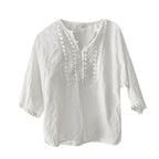 Andrew GN Broderie Anglaise White Blouse