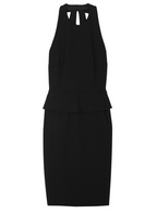 Moschino Cheap & Chic Crepe Halterneck Peplum Dress