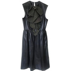 Fendi leather ruffle front dress
