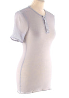 Chanel Lilac-Grey Sheer Cashmere Blend Knit Top