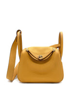Hermes Mini Lindy in Sun Clemence Leather with Gold Hardware