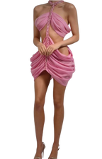 The Doll's House Pink Draped Karlie Mini Dress
