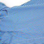 Tome Blue Pinstriped Long sleeve Top with Back Opening