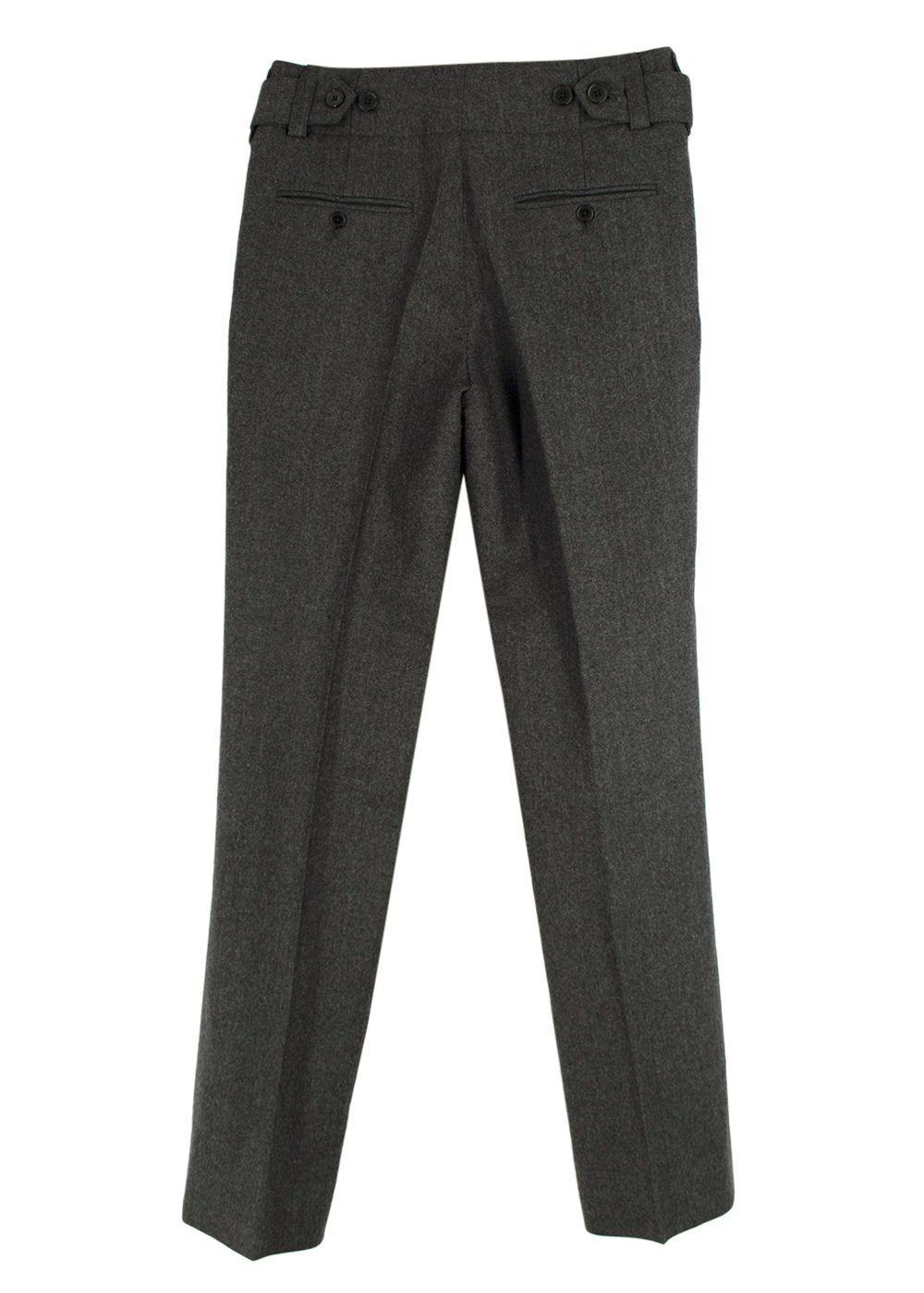 Saint Laurent Grey Belted Wool Trousers