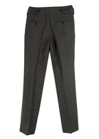 Saint Laurent Grey Belted Wool Trousers
