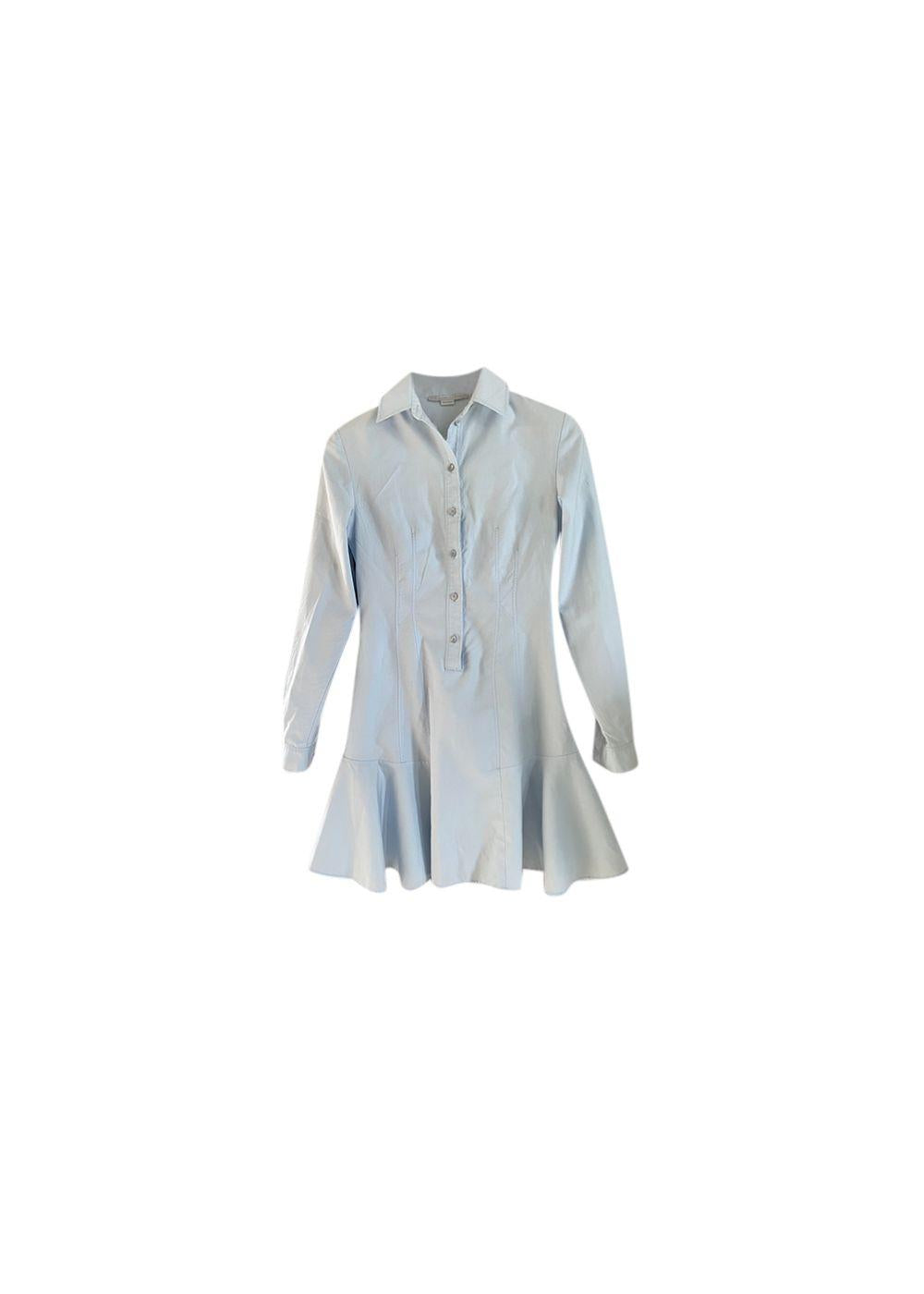 Light blue cotton shirt dress