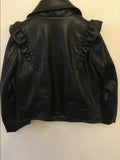 Simonetta Kids Ruffled Faux Leather Jacket