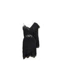 Black silk & lace one shoulder dress