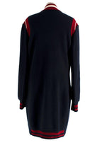 Ermanno Scervino Navy and Red Longline Jacket