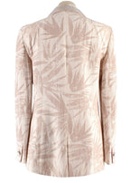 Giorgio Armani Beige Palm Print Gauze Blazer