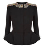 Alexander McQueen Black Embellished Peplum Jacket
