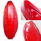 Burberry Red Quilted Fabric Patent Leather Hobo Shoulder Bag