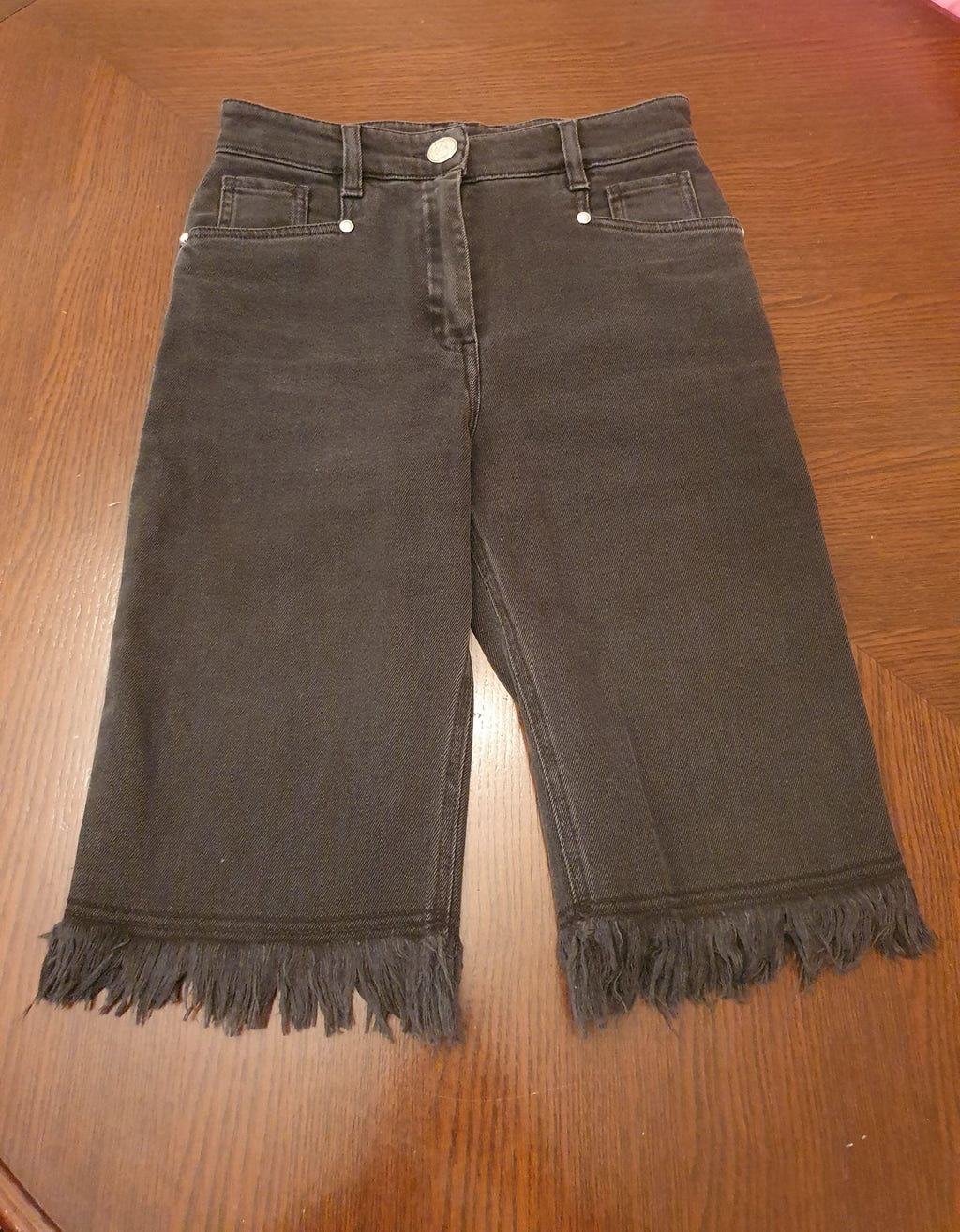 Black denim cut-off bermuda shorts